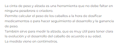 CINTA PESO Y ALZADA