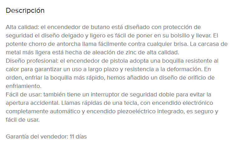Flameador mediano, encendedor tipo soplete