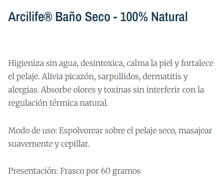 Arcilife Baño Seco x 60 grs