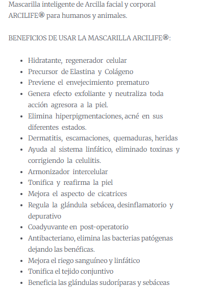 Arcilife Mascarilla x 140 grs