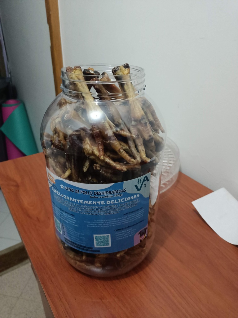 Patas de Pollo Deshidratadas Bombonera 750 grs