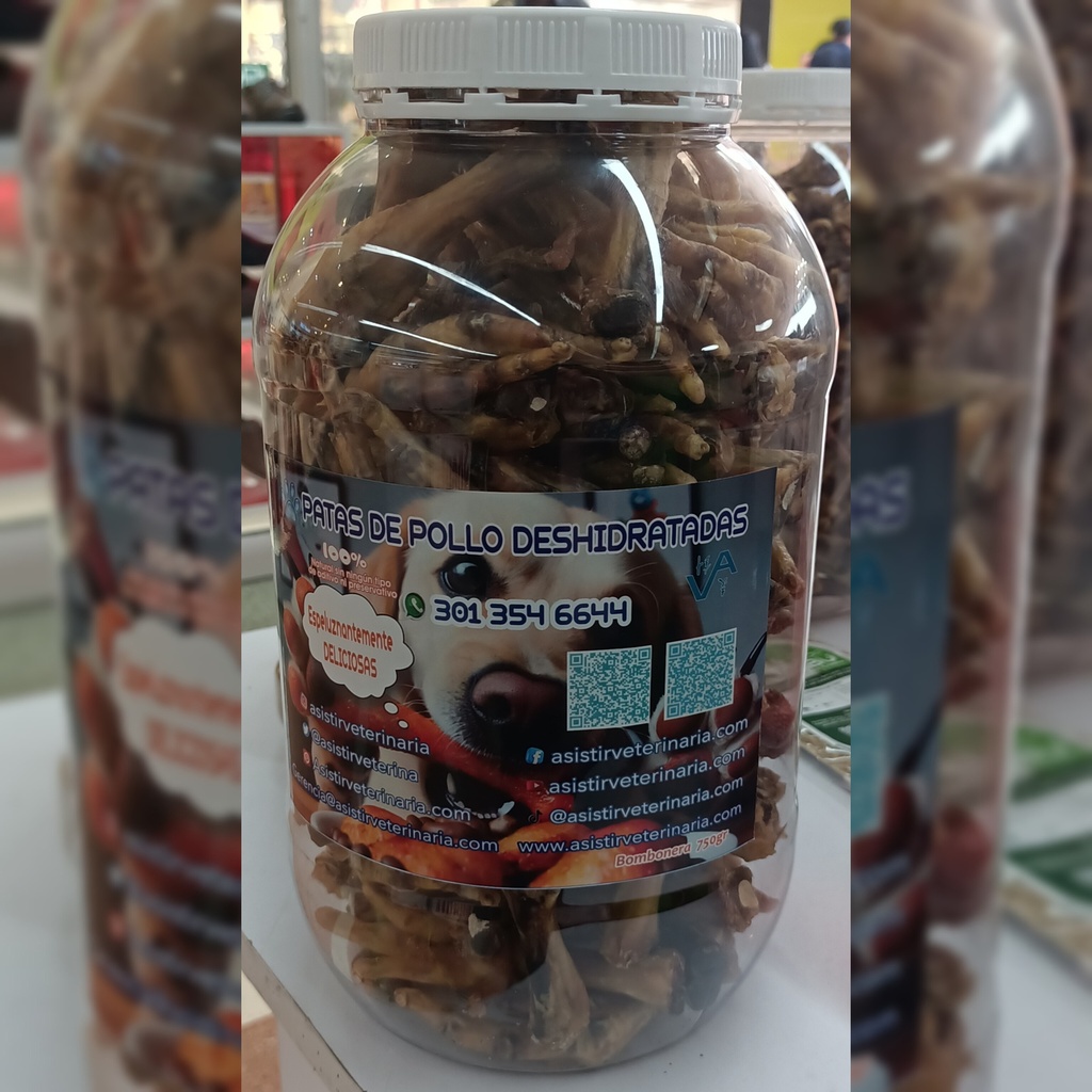 Patas de Pollo Deshidratadas Bombonera 750 grs