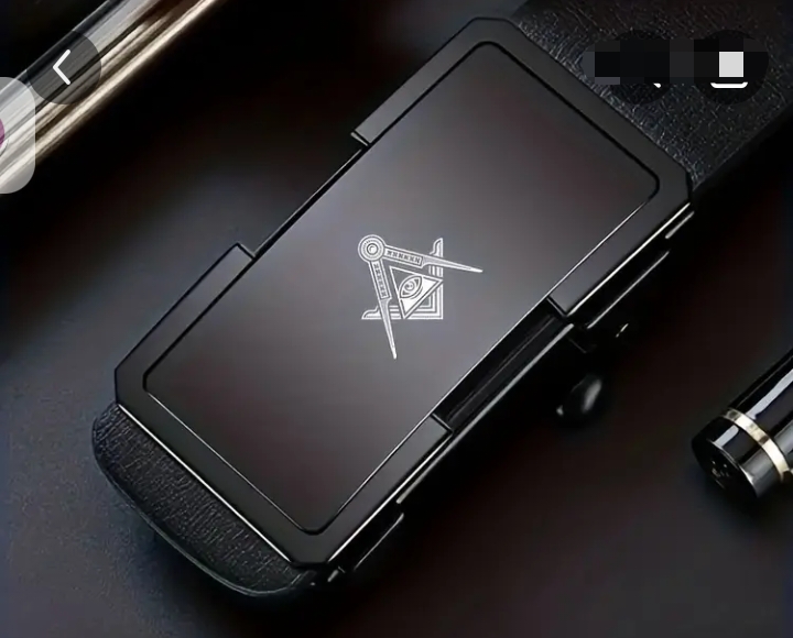 Cinturón de Diseño con Hebilla Masonica Automática para Hombre