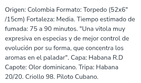 TORPEDO (CAPA HABANA)	6 X 52 RING