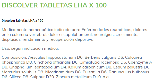 Discolver Lha comprimidos x 100