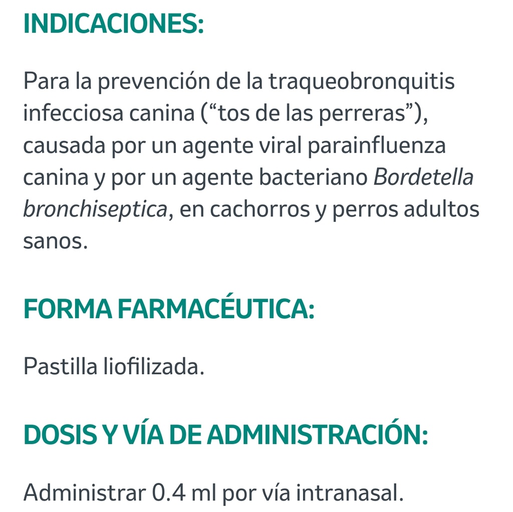 Vacuna Novibac KC (Tos de las perreras)