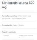METILPREDNISOLONA SUCCIONATO 500MG/8ML caja x 10 ampollas 