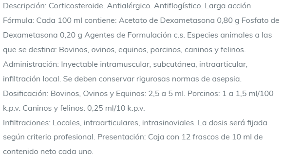 Dexametasona Inyectable fco 10 ml