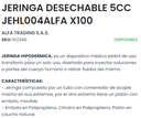 Jeringa Desechable x 5 ml 21x1 1/2 caja x 100