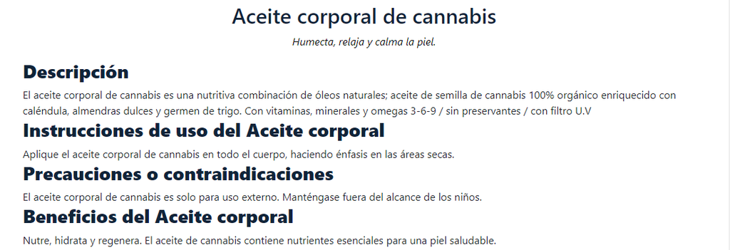 Aceite Corporal con CBD x 100 ml