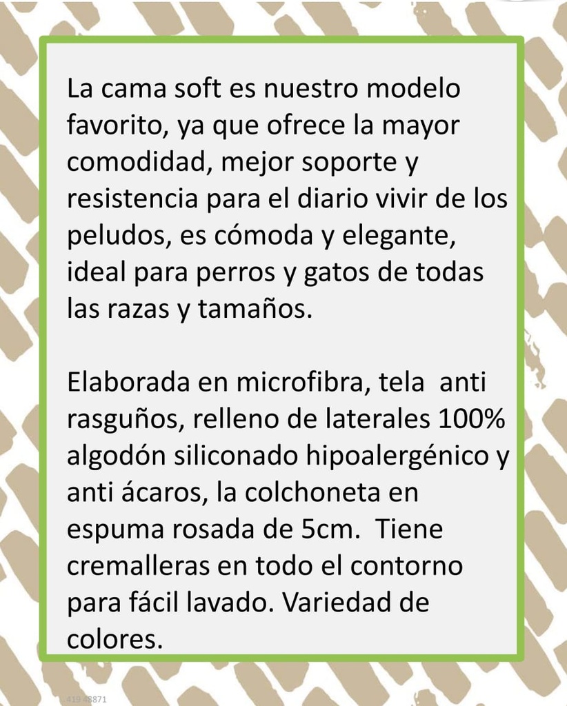 Cama Soft Talla S 55 x 45 x 25 cms (copia)