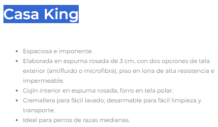 Casa King 65 x 65 cms