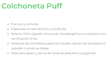 Colchoneta Puff Talla S 65 x 45 cms
