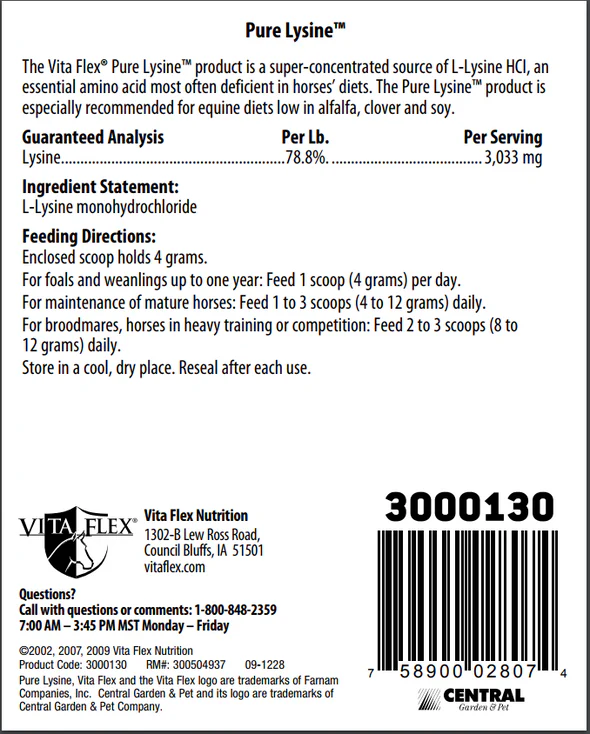 PURE LYSINE (Lisina Pura) x 4 Lbs