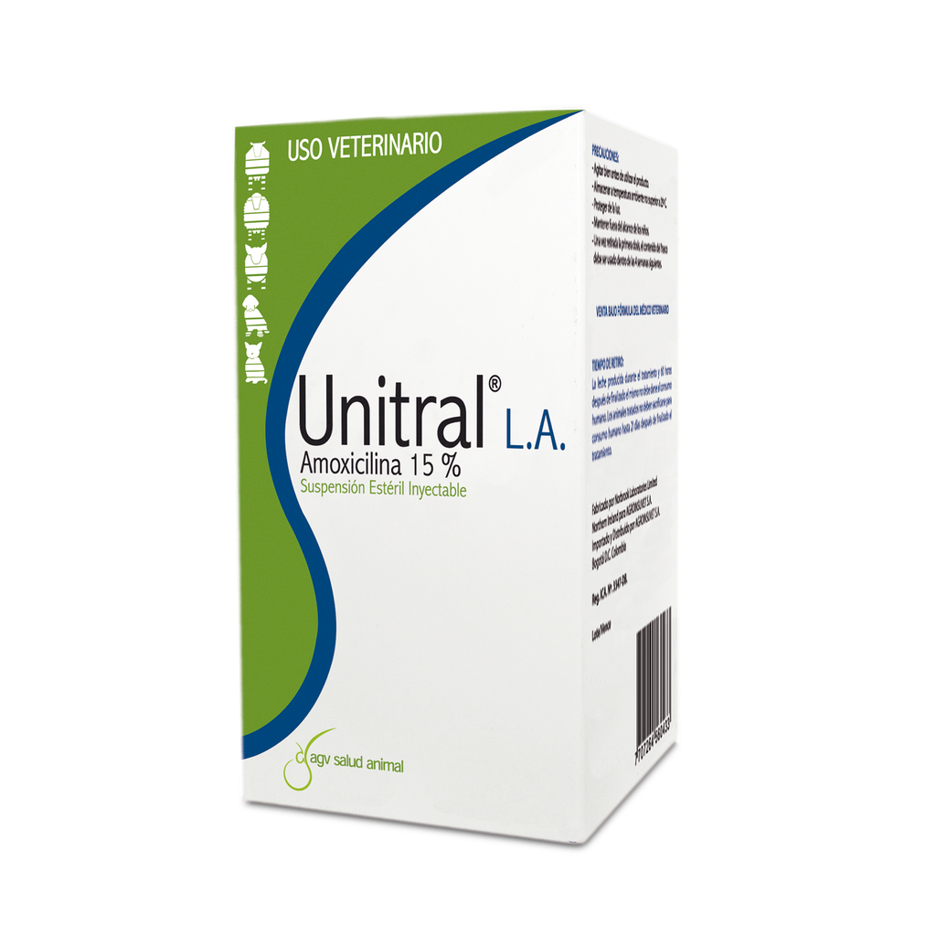 Unitral LA Iny 15 % Fco x 100 ml (Amoxicilina LA) iny