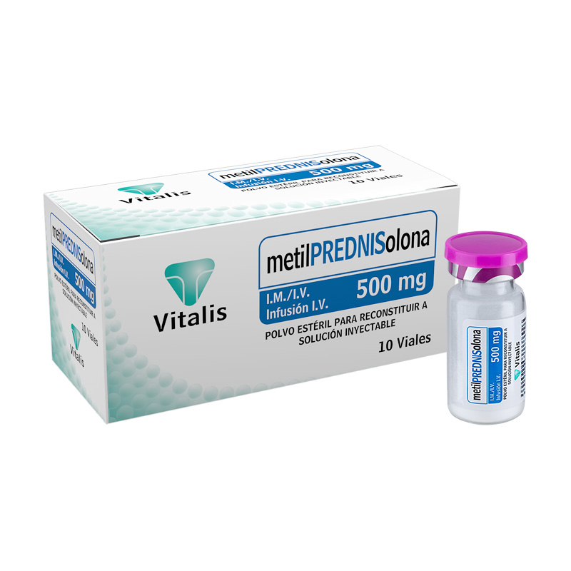 METILPREDNISOLONA SUCCIONATO 500MG/8ML caja x 10 ampollas 