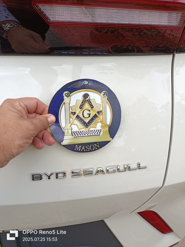 Emblema Masónico de Coche imantado 14x 14 cms