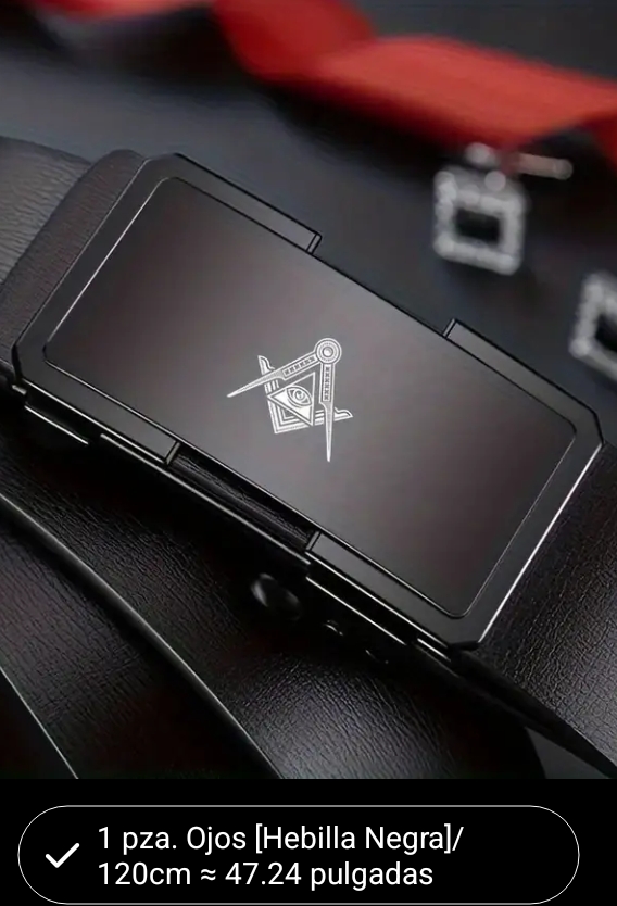 Cinturón de Diseño con Hebilla Masonica Automática para Hombre