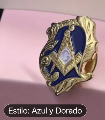 Pin de Solapa Masónico Azul y dorado