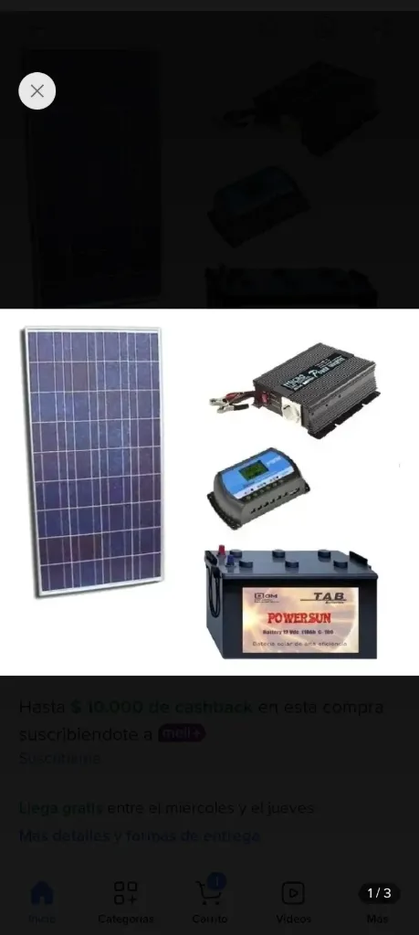 Planta de Energía Solar Máx 100 para casas, fincas, apartamentos