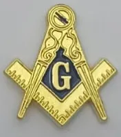 Pin Masonico Escuadra y Compás dorado