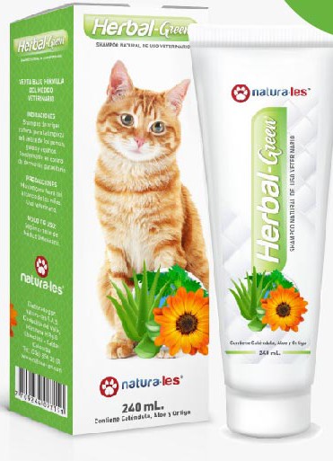 Shampoo Herbal Green Gatos tubo 240 ml