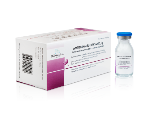 Ampicilina + Sulbactam  amp 1,5 grs caja x 10 ampollas