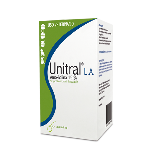 Unitral LA Iny 15 % Fco x 100 ml (Amoxicilina LA) iny