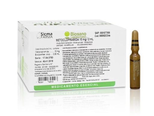 Metoclopramida 10 mg/2ml sol iny ampolla