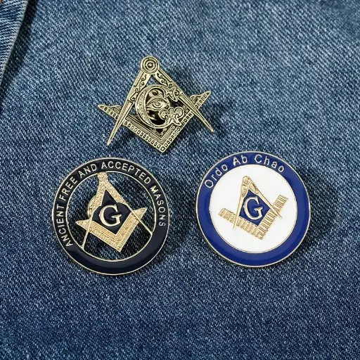 3 pines de esmalte vintage de la masonería, símbolos de hermandad en aleación de zinc antiguo, insignias coleccionables ocultistas con diseños